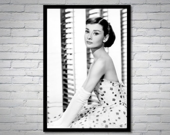 Photographie vintage d'Audrey Hepburn - art mural rétro - impression photo Audrey Hepburn - vieilles affiches hollywoodiennes - idées cadeaux de pendaison de crémaillère