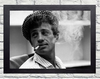 Photographie vintage Jean Paul Belmondo - Art mural rétro - Impression photo Belmondo - Vieilles affiches élégantes d'Hollywood - Idées cadeaux de pendaison de crémaillère