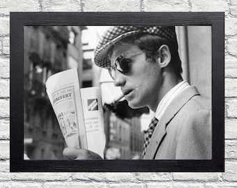 Photographie vintage Jean Paul Belmondo - Art mural rétro - Impression photo Belmondo - Vieilles affiches élégantes d'Hollywood - Idées cadeaux de pendaison de crémaillère