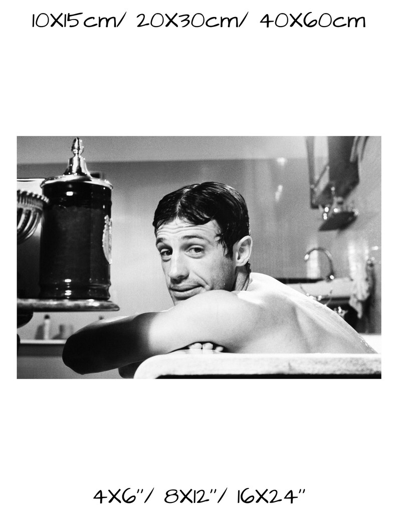 Photographie vintage Jean Paul Belmondo Art mural rétro Impression photo Belmondo Vieilles affiches élégantes d'Hollywood Idées cadeaux de pendaison de crémaillère image 2