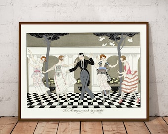 George Barbier Art Deco Print: 1921 Parisian Fashion Illustration