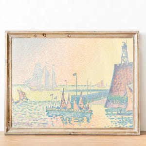 Paul Signac, "Atardecer" - Impresión de póster en francés - Decoración de apartamentos parisinos - Obras de arte eclécticas - Arte estético - Arte mural en colores pastel