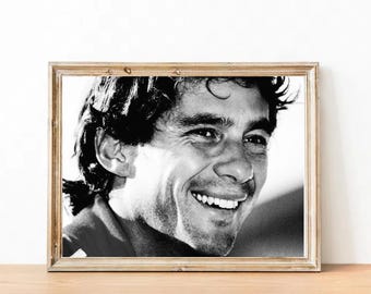 Ayrton Senna Vintage Photograph: Formula 1 Art Poster