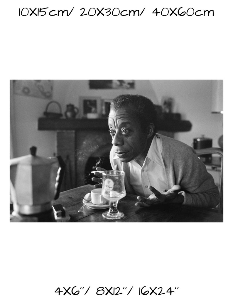 James Baldwin vintage photograph retro wall art James Baldwin photo print Iconic poster Housewarming gift ideas inspirational gift image 2