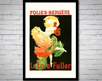 Vintage Folies Bergère Poster: La Loïe Fuller, Art Nouveau Print