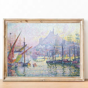 Paul Signac, "Notre Dame de la Garde" - Impresión de póster francés - Decoración de apartamento parisino - Obras de arte eclécticas - Arte estético - Pared en tonos pastel