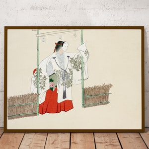 Japanese abstract art, Masked man from Momoyogusa–Flowers of a Hundred Generations (1909) by Kamisaka Sekka