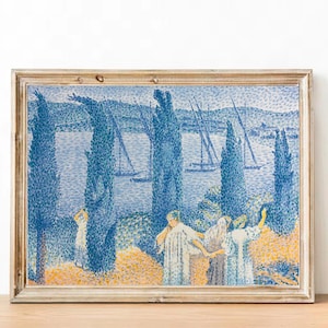 Henri-Edmond Cross, "El Paseo" (1897) - Impresión de póster francés - Decoración de apartamento parisino - Arte estético - Arte mural en tonos pastel