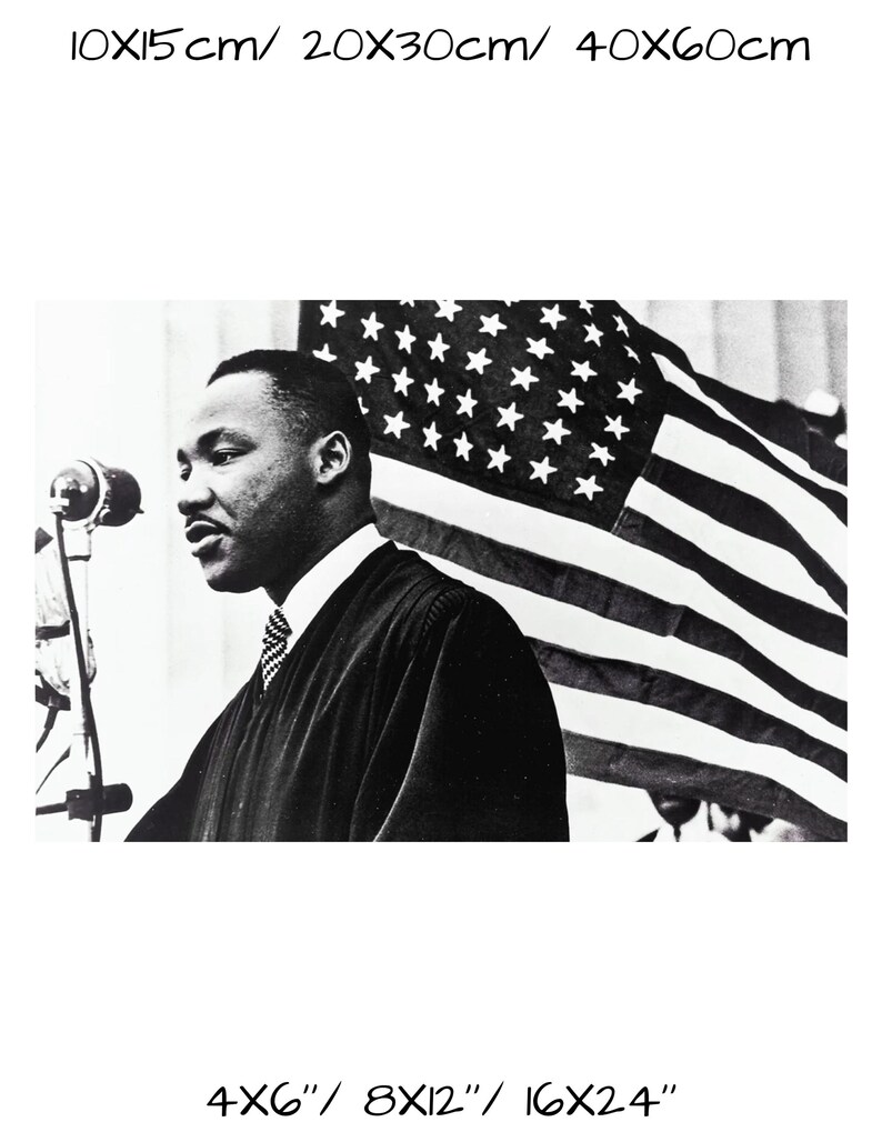 Vintage Martin Luther King Jr Photograph - Inspirational Art Poster - Etsy