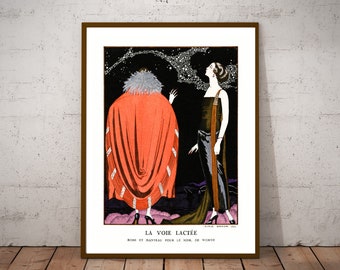 George Barbier Art Deco Fashion Print: Parisian Style Illustration
