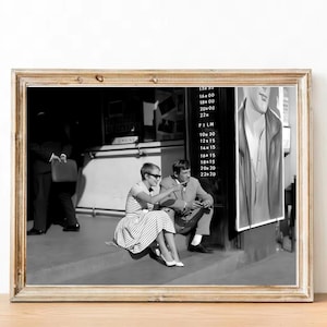 Fotografía vintage de Jean Seberg y Jean Paul Belmondo - Arte mural retro - Impresión fotográfica "Sorprendente" - Pósters elegantes - Ideas para regalos de inauguración