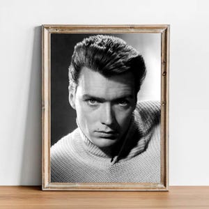 Clint Eastwood vintage photograph - retro wall art - Clint Eastwood photo print - Old Hollywood elegant posters - Housewarming gift ideas