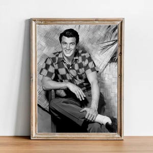 Rock Hudson vintage photograph - retro wall art - Rock Hudson photo print - Old Hollywood elegant poster - Housewarming gift ideas