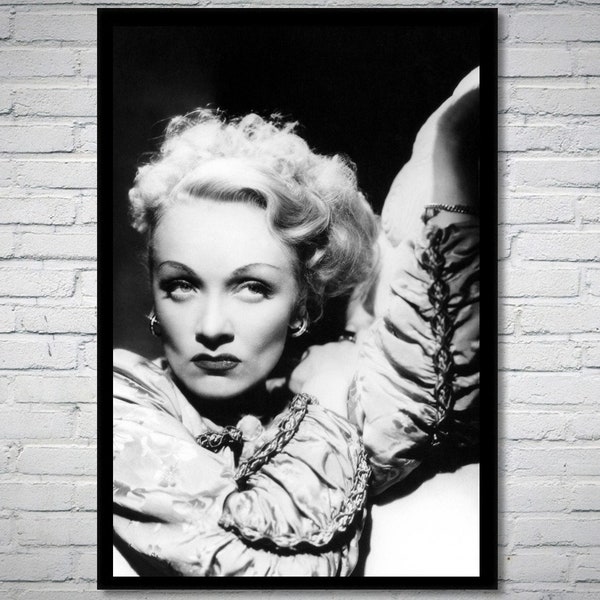 Marlene Dietrich Vintage Fotografie - Retro Wandkunst - Marlene Dietrich Fotodruck - Altes Hollywood Poster - Einzug Geschenkidee
