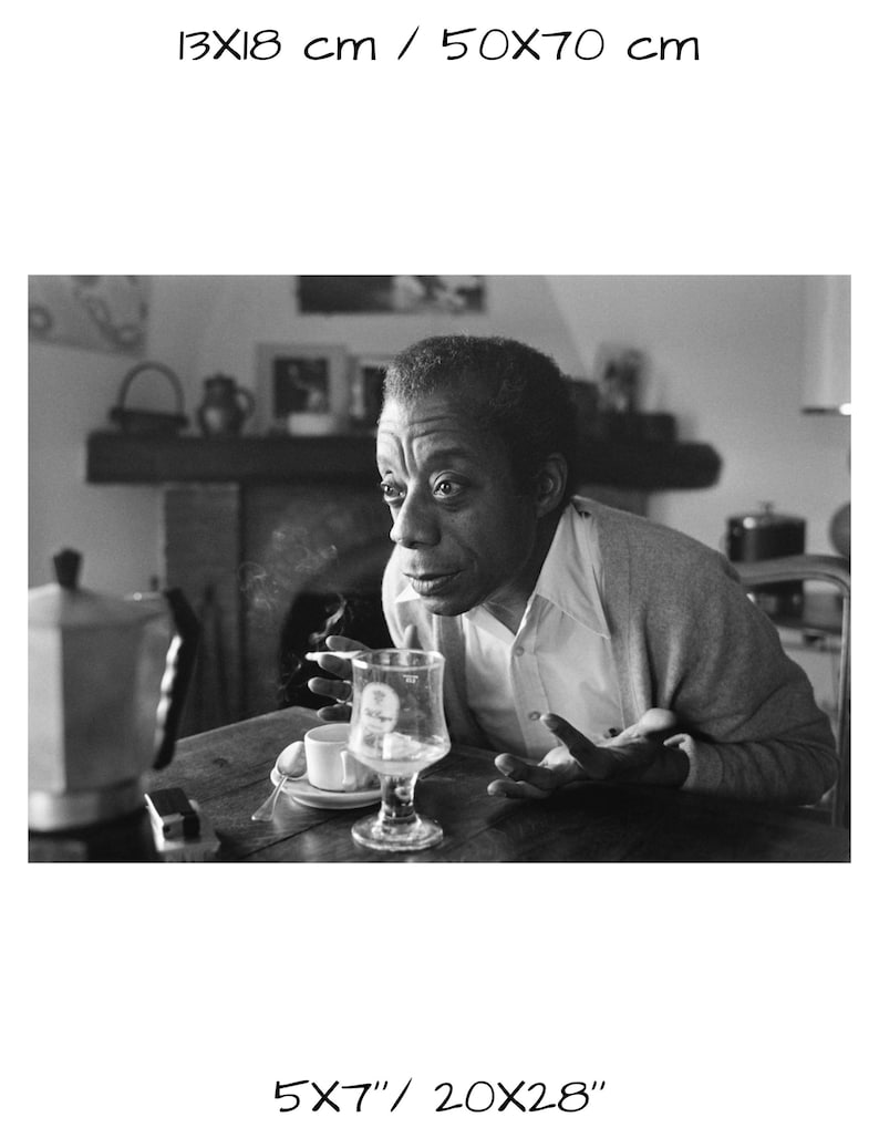 James Baldwin vintage photograph retro wall art James Baldwin photo print Iconic poster Housewarming gift ideas inspirational gift image 3