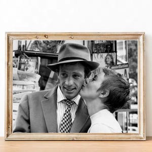 Jean Seberg and Jean Paul Belmondo vintage photograph - retro wall art - Breathless photo print -  elegant posters - Housewarming gift ideas