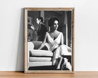 Paul Newman und Elizabeth Taylor Vintage Fotografie - Klassisches Hollywood Filmplakat