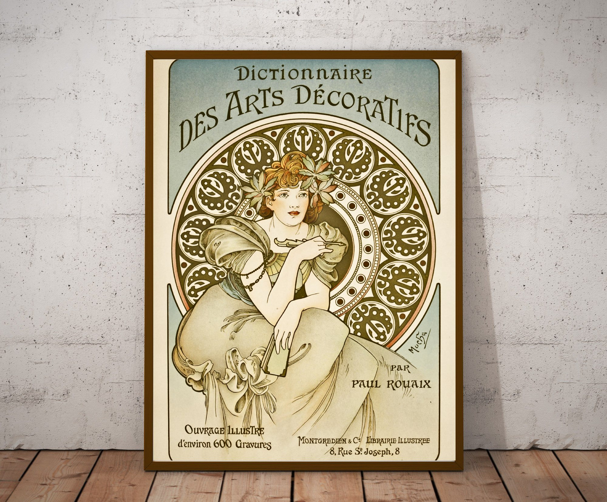 Alphonse Mucha Art Nouveau Poster Print: Dictionnaire Des Arts