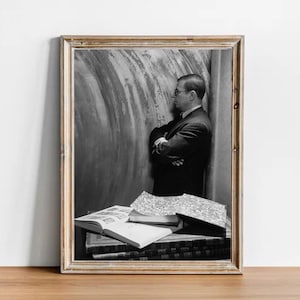 Fotografía vintage de Jean-Paul Sartre: decoración de pared retro, póster icónico, regalo inspirador para inauguración de la casa.