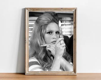Impresión fotográfica vintage de Brigitte Bardot: póster de película clásica de Hollywood