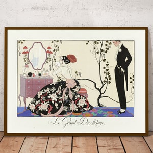 Stampa di poster di moda vintage art déco, illustrazioni di moda, pubblicità di moda vintage, arte dell'era jazz, arte di George Barbier, opere d'arte in stile parigino