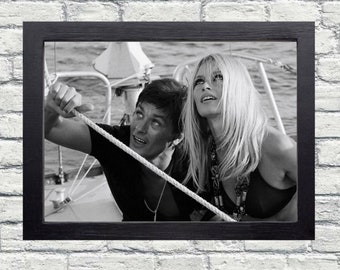 Brigitte Bardot & Alain Delon Vintage Photograph - Classic Hollywood Movie Poster