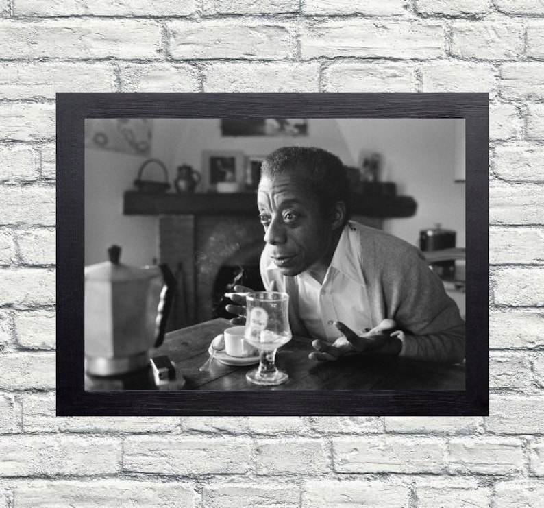 James Baldwin vintage photograph retro wall art James Baldwin photo print Iconic poster Housewarming gift ideas inspirational gift image 1