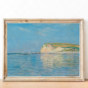 Claude Monet, "Marea baja en Pourville" (1882) - Impresión de póster francés - Decoración de apartamento parisino - Arte estético - Arte mural en tonos pastel