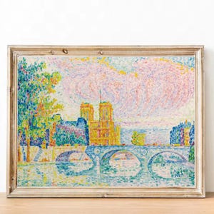 Paul Signac, "La Cité, Paris" - Impresión de póster en francés - Decoración de apartamentos parisinos - Obras de arte eclécticas - Arte estético - Arte mural en colores pastel