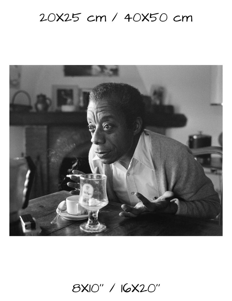 James Baldwin vintage photograph retro wall art James Baldwin photo print Iconic poster Housewarming gift ideas inspirational gift image 4
