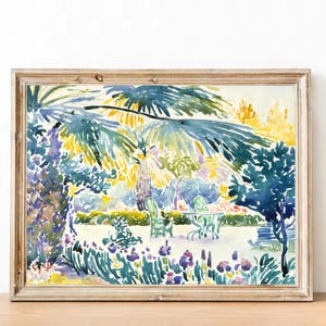 Henri-Edmond Cross, Jardín del Pintor en Saint Clair - Impresión de póster francés - Decoración de apartamento parisino - Arte estético - Arte mural en tonos pastel