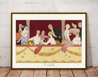 Art Deco Fashion Illustration Print: George Barbier Parisian Style