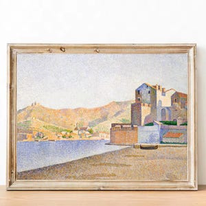 Paul Signac, "La Playa de la Ciudad" - Impresión de póster francés - Decoración de apartamento parisino - Obras de arte eclécticas - Arte estético - Pared en tonos pastel