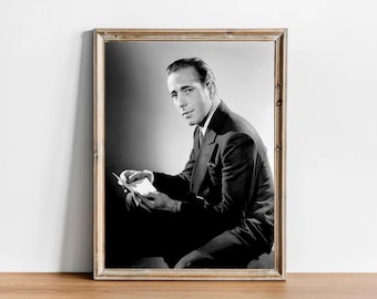Fotografia d'epoca di Humphrey Bogart - Locandina di un classico film di Hollywood