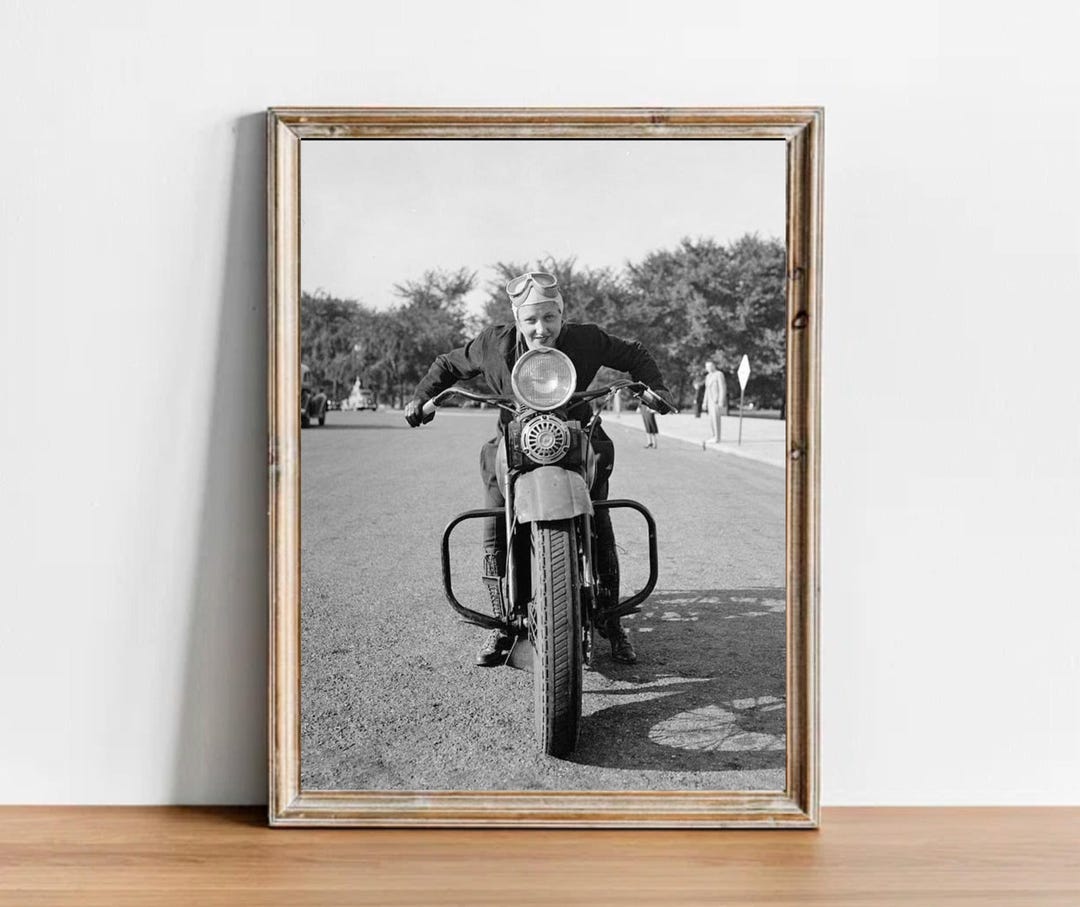Vintage Photo of Woman Riding Motorcycle - Lady Biker - Retro Life ...