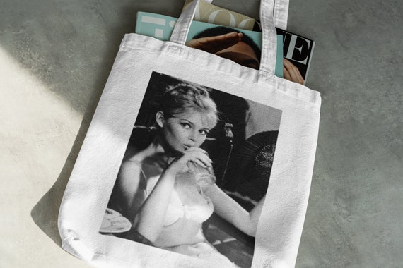 Brigitte Bardot Tote Bag Elegant Black and White Classic Shopping Bag Etsy Ireland