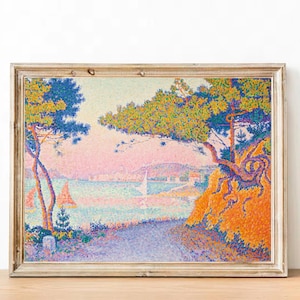 Paul Signac, "Golfe Juan" - Impresión de póster francés - Decoración de apartamento parisino - Obras de arte eclécticas - Arte estético - Pared en tonos pastel