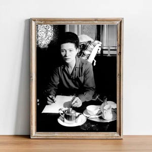 Simone de Beauvoir vintage photograph - retro wall art - de Beauvoir  photo print - Iconic poster - Housewarming gift - inspirational gift