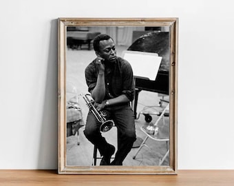 Fotografia vintage di Miles Davis: poster di musica jazz in stile retrò