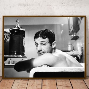 Photographie vintage Jean Paul Belmondo Art mural rétro Impression photo Belmondo Vieilles affiches élégantes d'Hollywood Idées cadeaux de pendaison de crémaillère image 1