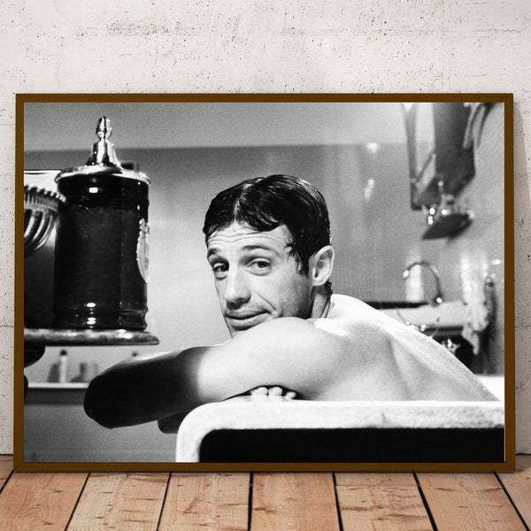 Jean Paul Belmondo vintage photograph - retro wall art - Belmondo photo print - Old Hollywood elegant posters - Housewarming gift ideas