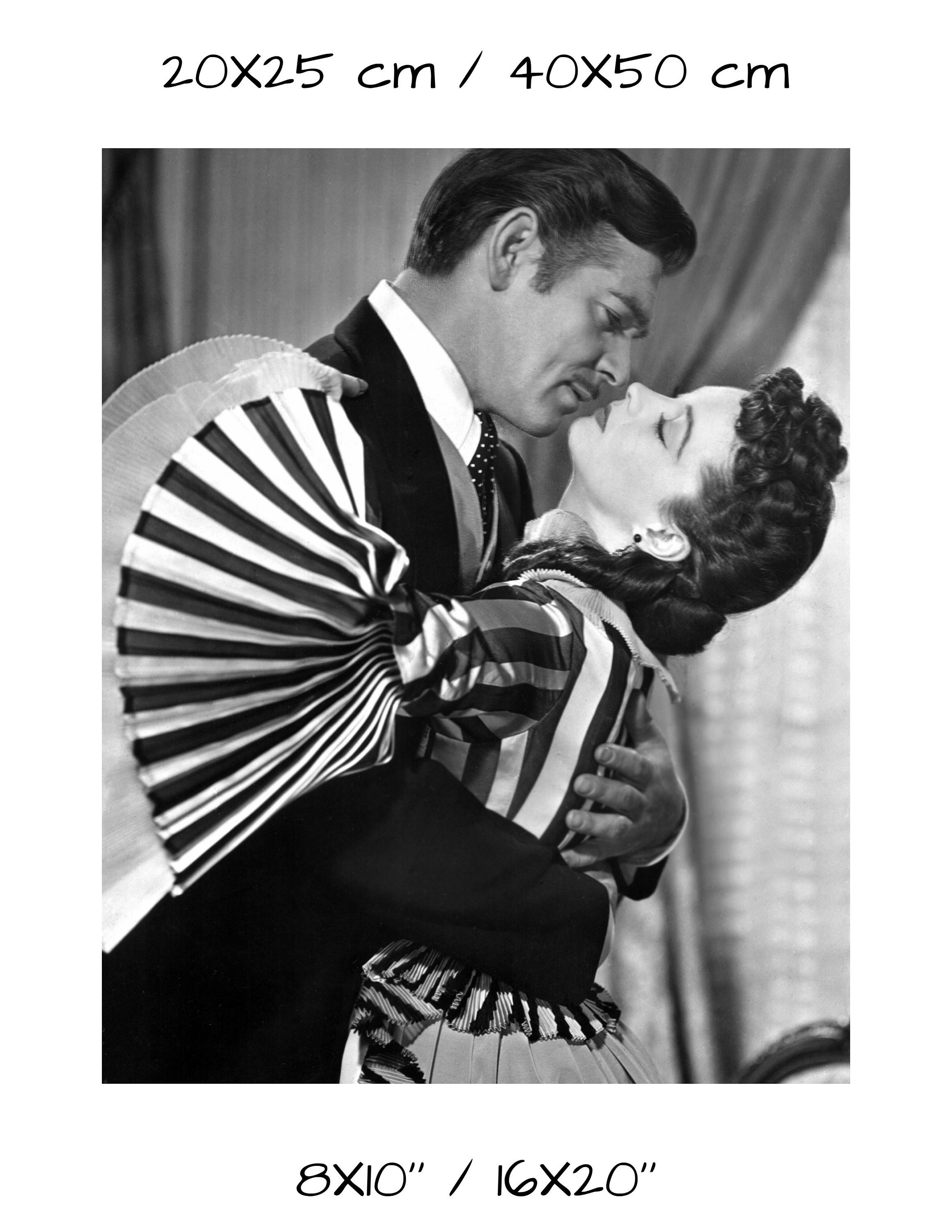 ヴィヴィアン・リーとクラーク・ゲーブルのヴィンテージ写真 - 風