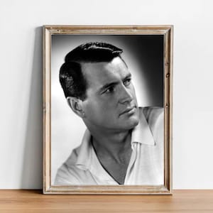 Rock Hudson vintage photograph - retro wall art - Rock Hudson photo print - Old Hollywood elegant poster - Housewarming gift ideas