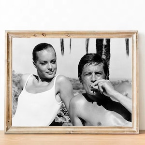 Romy Schneider & Alain Delon Vintage Photo Print - Classic Hollywood Movie Poster