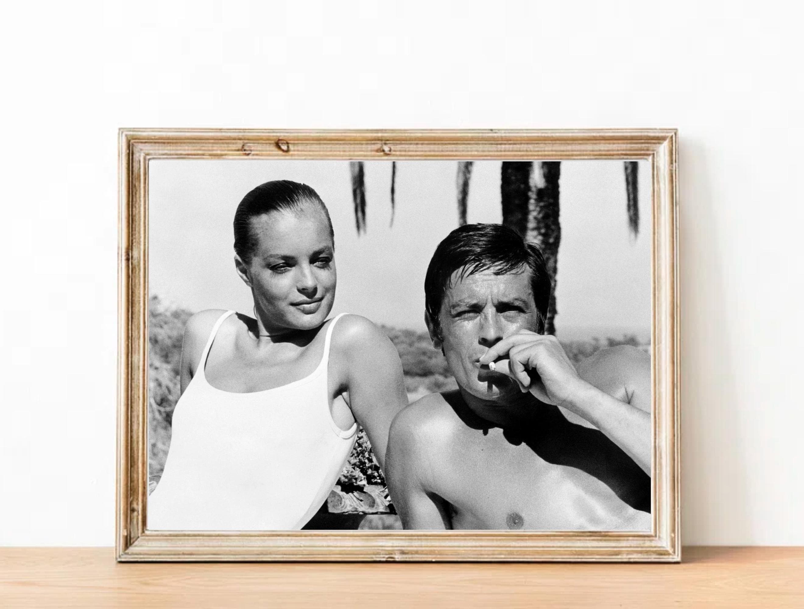 Alain - Romy Schneider & Alain Delon at Aéroport Nice Côte d'Azur, 1968
