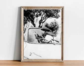 Impresión fotográfica vintage de Brigitte Bardot: póster de película clásica de Hollywood