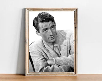 Gregory Peck vintage photograph - retro wall art - Gregory Peck photo print - Old Hollywood elegant posters - Housewarming gift ideas