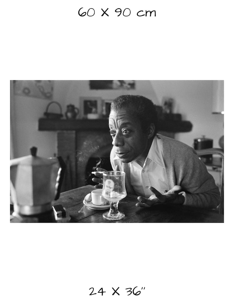 James Baldwin vintage photograph retro wall art James Baldwin photo print Iconic poster Housewarming gift ideas inspirational gift unframed 24X36 inches