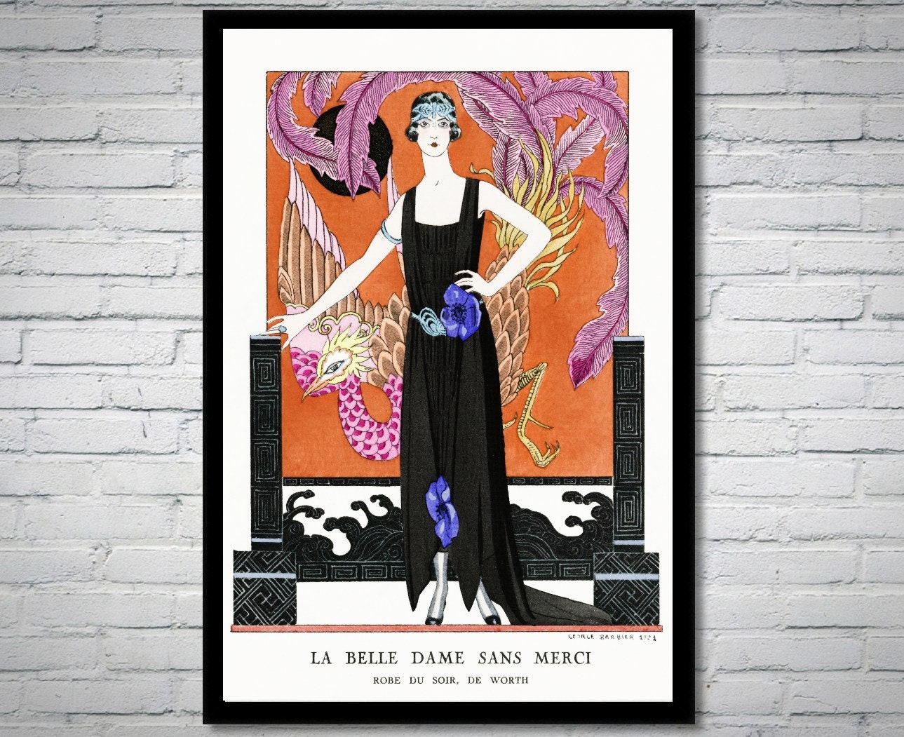 Art deco vintage fashion poster print, Fashion illustration, vintage fashion ads, jazz era art, George Barbier art, Parisian style artworks