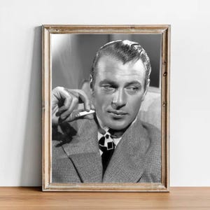 Gary Cooper vintage photograph - retro wall art - Gary Cooper photo print - Old Hollywood elegant posters - Housewarming gift ideas